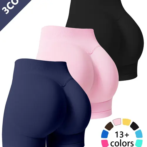 Women's Summer Yoga Athletic Compression Bike Shorts Set, Activewear Shorts, High Waist Butt Lifting Slimming Sports Pants, Gym Training Tight Workout Clothes, Outdoor Running Cycling Tennis