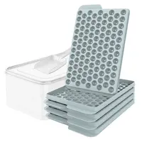 Summervibes WIBIMEN Mini Ice Cube Trays | 104x4 PCS, Quick-Release | Includes Ice Bin & Scoop | Ideal for Drinks & Iced Coffee