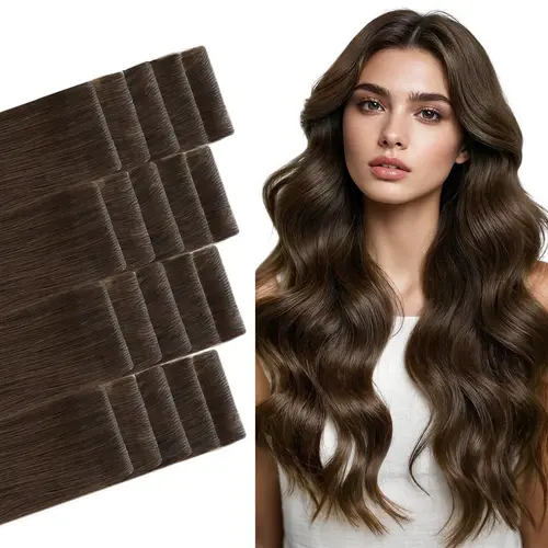 GOO GOO Invisi Edge Tape in Hair Extensions Remy Human Hair, 14inch-24inch 20pcs 50g, Straight Natural Virgin Remy Hair, Seamless Injected Tape, Natural Look summer hairstyles #tiktokshopbacktoschool #sohochic