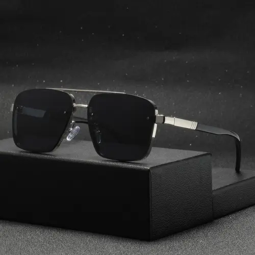 Men's Stainless Steel Sunglasses, Casual Sunglasses for Outdoor & Daily Wear, Fashion Accessories, Casual Shades