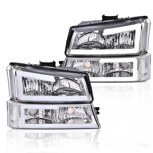 G-PLUS LED DRL Projector Car Headlights Set - Bolt-On Daytime Run Upgrade Kit, Driver & Passenger Side, Decorative Accessories for 03-07 Chevy Silverado & Avalanche Trucks,toolupgrade
