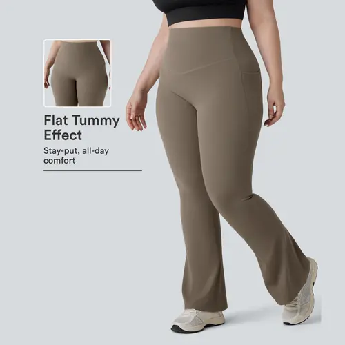 Halara UltraSculpt™ High Waisted Tummy Control Pocket Shaping Yoga Bootcut Plus Size Leggings #BackToSchool