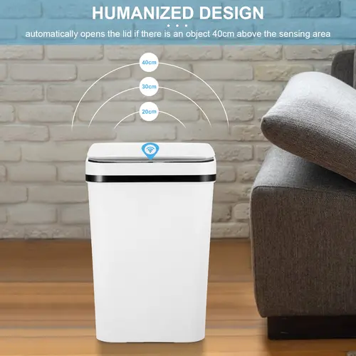 12L/15L ABS Automatic Trash Bin, Touchless Motion Sensor Smart Garbage Can for Kitchen, Bedroom, Home Household Use summerwins,summerwins,dorm essentials,home essentials,sohochic