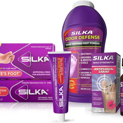Silka Emergency Foot Care Kit, Max Strength Antifungal Liquid, Odor-Fighting Foot Powder, Antifungal Cream for Athletes Foot, Jock Itch, and Ringworm, Complete Solution for Healthy Feet, Daily, Care Foot Treatments & Remedies