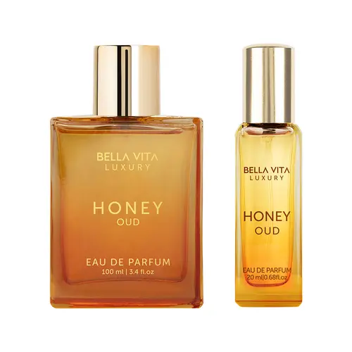 BellaVita Luxury's Honey Oud Extra Sweet | 100ml+20ml Perfumes | Unisex Eau De Parfum | Patchouli, Vanilla, Bergamot | Long Lasting