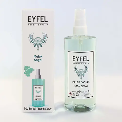 Eyfel Melek Angel Room Spray - 13.5fl.oz Scented Home Fragrance, Earthy Woody Soothing Blend with Afrikan Mango, Moonlight, Pineapple, Lilac, Seaweed, Stress Relief, Calming Atmosphere, Long-Lasting Air Freshener for Any Room, Helps You Unwind
