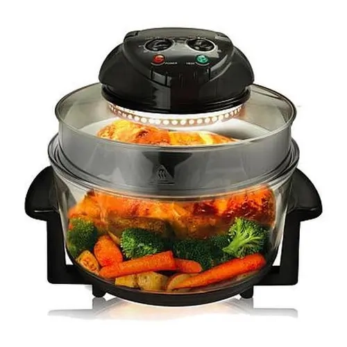MegaChef Multipurpose Countertop Halogen Oven Air Fryer/Rotisserie/Roaster in Black