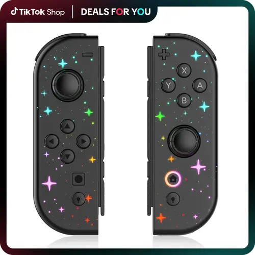 JORREP Wireless Bluetooth Switch Controller (L/R) - Ergonomic Grip Joystick, Dual Vibration, Cool Lights, Console Gaming Accessories, Replacement Controllers, Gamers Accessories Console