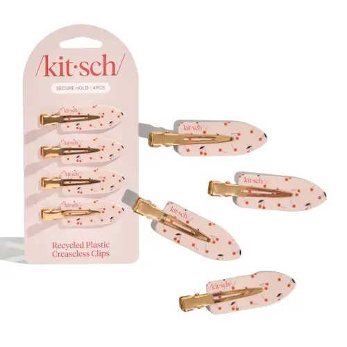 Kitsch Cherry Print Creaseless Clips 4pc Set