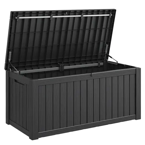 45Gallon Medium-Sized Outdoor Deck Box | Waterproof Resin Storage for Garden, Patio, Poolside – Lockable & Easy to Assemble, Summervibes