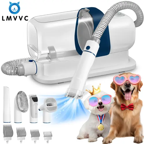 LMVVC Multi-Suction Pet Grooming Clippers Kit, 2.3L, with Shedding Hair Cleaning Tools, New Upgrade