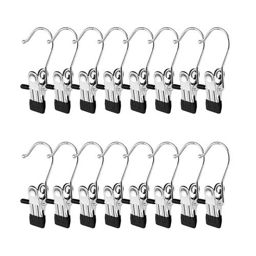 Boot Hangers for Closet 16 Counts, Boot Clips for Hanging, Space Saving Hanging Boot Rack, Multi Function Hooks Clothes for Home, Travel, Pants, Socks, Handbags