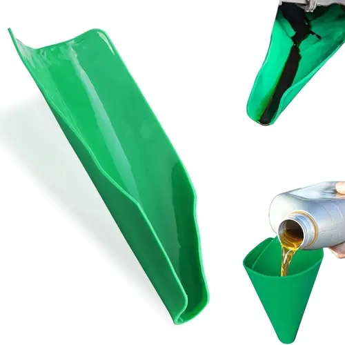 Silicone Flexible Reusable Oil Funnel, 14.6x6.7 in Spill-Free Pour Oil Change Tool, Foldable Automotive Accessory for Mechanics, Fits Cars & Trucks, Car Repair Tools,toolupgrade