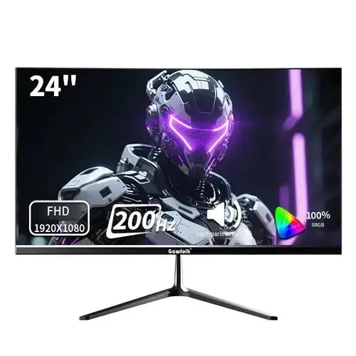 24inch Gaming Monitor, FHD 1080P, 200/300Hz High Refresh, 1ms Response, 99% sRGB Wide Color Gamut, 178° View Angle, FreeSync, Frameless Bezel, HDMI & DisplayPort, 75x75 VESA Mount, Black, for Gaming & Daily Use
