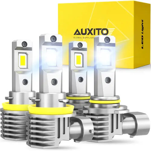 AUXITO 9005/HB3 9006/HB4 9007 9008/H13 H11/H8/H9 H10/9145 H4/9003 H7 H15 H1 LED Headlights Bulbs Combo,30000LM 6500K Cool White,60,000Hrs Long Service Life,High/Low Beam Bulbs,Fog Lights, CANBUS Ready,No Flickering ,IP68,Plug N Play
