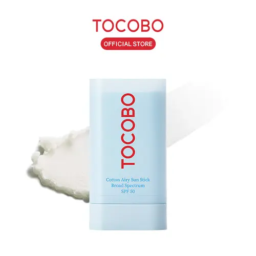 [TOCOBO Official] Cotton Airy Sun Stick Broad Spectrum SPF50 | Non-Sticky Matte Finish Sun Protection for Face and Body Sunstick 	Protector solar en barra FPS 50