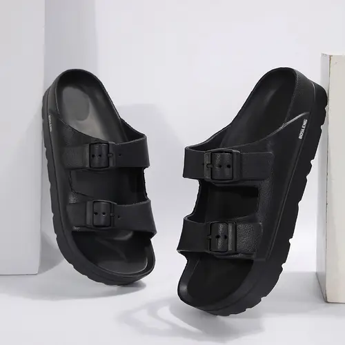 Women's Sandals EVA Thick Sole Comfortable with  Adjustable Double Strap Fashion Flat Sandals Outdoor Casual Beach Slippers Summer Vibes