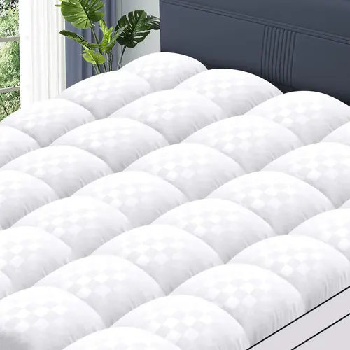 [backtoschool] WeCharmer Extra Thick Mattress 1000&500 GSM Topper, Down Alternative Overfill Plush Mattress Pad, Cooling Pillow Top with 8-21Inch Deep Pocket,summerwins