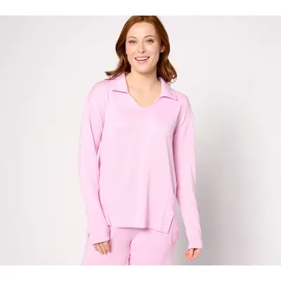 Cuddl Duds Collared V-Neck Long Sleeve Tunic