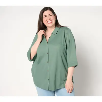 Sport Savvy Regular Button Front Tunic with Pockets