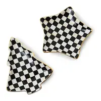 MacKenzie- Childs Set of 2 Ceramic Holiday Trinket Trays