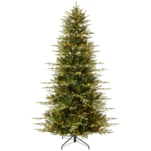 Best Choice Products Pre-Lit Artificial Slim Aspen Noble Fir Christmas Tree w/ Branch Tips, LED Lights
