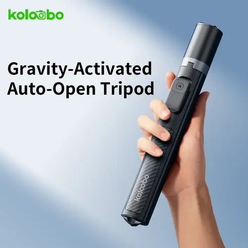 Koloobo 70in Automatic Open Tripod Selfie Stick - Compact Travel Gadget, 1-Click Expand, Easy Fold, 360° Rotating Alloy Aluminum Mount, Smartphone/Cellphone Accessory, Content Creator Gear for iPhone/Android