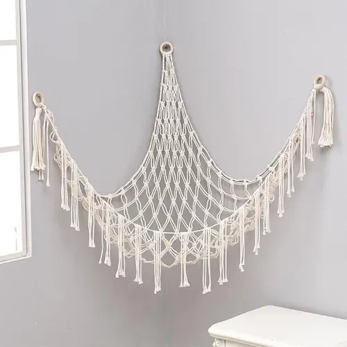 Plush Toy Hammock 60in Hangable Boho Stuffed Animal Corner Hanging Net Practical Cotton Organiser for Bedroom Nursery Decoration Ornaments,toolupgrade