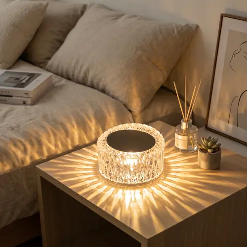 All-Scenario Aesthetic Crystal LED Table Lamp, 3-Level Brightness Touch Control, Rechargeable, Fits Kids Room Bedroom Dorm Party Dining Room Office, Perfect Gift for Anyone, Room Accessories, Dorm Room Decor,sohochic