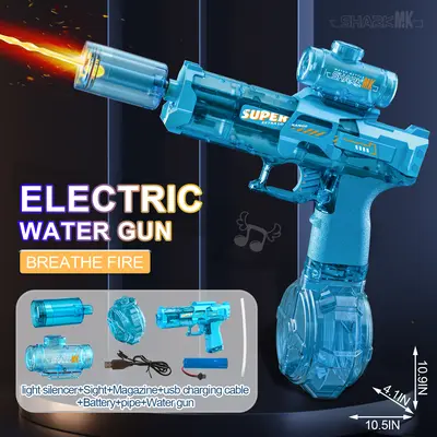 Ultimate Battle Water Blaster Powerful Electric Water Gun,  Automatic Squirt Blaster with Glowing Muzzle 320cc High Capacity, Up to 32 FT Range, Outdoor Summer Party Toy OutdoorFun for Adults &Kids Toys #Summervibes