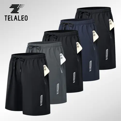 TELALEO 5 value pack Mens Athletic Gym Workout Shorts with Zipper Pockets Quick Dry Basketball Running Lightweight Shorts dealsforyoudays outdoorfun
