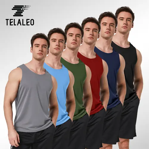 TELALEO 6 value pack Men's Quick Dry Workout Tank Tops Breathable Gym Sleeveless Muscle Shirts for Active Men Lightweight Activewear dealsforyoudays outdoorfun