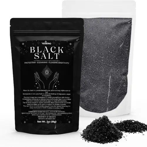 Black Salt Bath Additive Cleanser - 2 fl oz (56g) Natural Alley Charcoal Body Care Product, Witchcraft Protection for Wiccan Rituals & Purification Spiritual Practices, Single Item