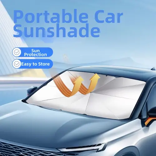 Portable car sunshade, windshield sunshade, foldable windshield sunshade, car exterior accessories, daily car windshield cooling umbrella Automotive Protector