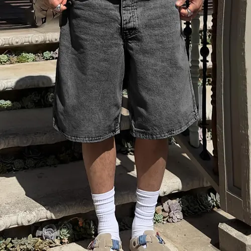 Men's Solid Color Plain Denim Fabric Shorts, Regular Fit Classic Casual Streetwear Comfy Fashion Basic Shorts for Daily Wear, Men's Bottoms Menswear for All Seasons