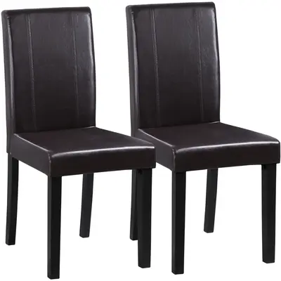 Segawe Modern Simple Style Parson Dining Room Chair - Urban PU Leather Solid Wood Indoor Dining Seat, Brown, Pu Leather Chair,dorm essentials,home decor