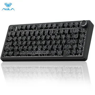AULA F75 Pro Wireless Mechanical Gaming Keyboard - 75% Gasket Structure, Hot Swappable, RGB Backlit, Pre-Lubed Reaper Switches, Side Printed PBT Keycaps, 2.4GHz/USB-C/BT5.0, Creamy, Batteries Included, 75 Percent Keyboard, Gamer Stuff, PC Accessories