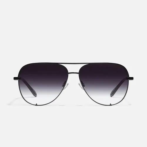 QUAY - HIGH KEY LARGE Black Sunglass Aviators  Stylish Sunglasses Trendy Frames Sunglasses Summer Trendy Sunglasses