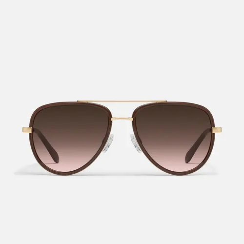 QUAY - ALL IN MEDIUM Aviator Sunglasses Frames Trendy Casual Acetate with Standard Metal Arms & Adjustable Silicone Nose Pads