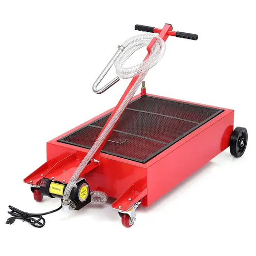 GARVEE Electric Oil Drain Pan Auto Repair Trolley - 17/20 Gal Sizes, 110V Pump, 8 Ft Hose, Low Profile Design, T-Folding Handle for Car, Truck Maintenance,toolupgrade