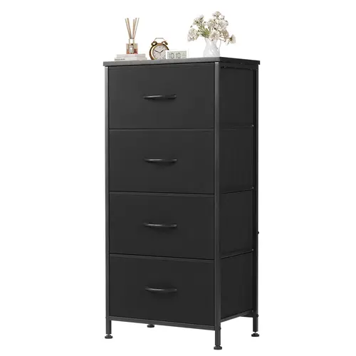 4-Drawer Skinny Fabric Minimalist Bedroom Dresser - Modern Multifunctional Accent Storage Cabinet, Apartment Cabinet for Storage Organization, Indoor Furniture Chest Organizer, Drawers For Bedroom, Wardrobe Dorm Room, Dorm Room Ideas