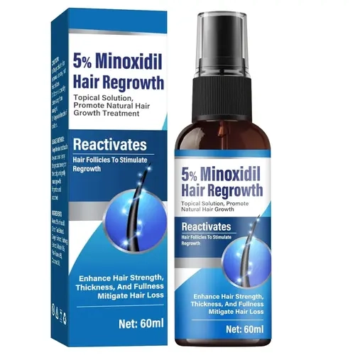 5% Minoxidil Hair Regrowth Serum Spray, Unisex Adults' Nourishing Scalp Treatment with Thickening Boost, 60ml, Ideal for Spray Application on Damp Hair