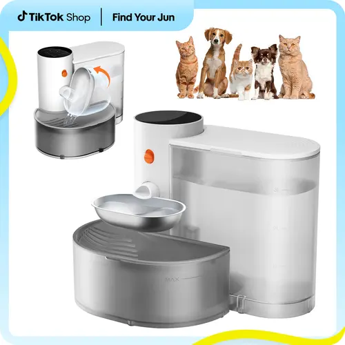 Smart Self-Refill Pet Water Fountain, Stainless Steel Bowl, 2025 New Arrival,Automatic Pet Water Dispenser, Pet Feeding Supplies For Small Dogs&Cats, Kitten Drinking Fountain, Dog&Cat Accessories, Cat Stuff, Petlife., Automatic Dispenser,summer vibes summ
