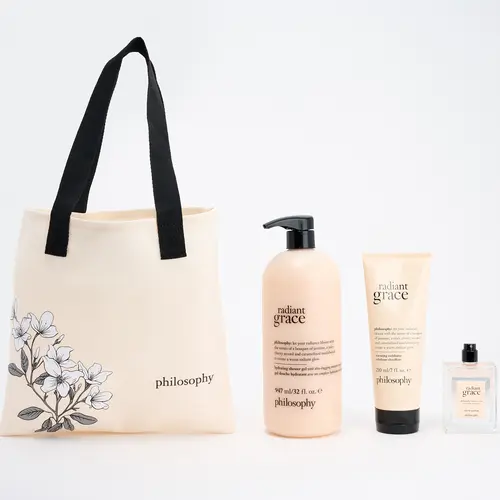 philosophy 3-piece grace fragrance layering set w/ floral tote Body Care Gel