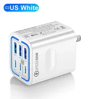 KAXOE 50W Portable 6-Port USB C & USB A Square Charging Station, Mobile Charger Cube Plug for iPhone 16/15/14/13 Pro Max Plus, iPad, Samsung Devices, Cool Gadgets, Iphone Charger