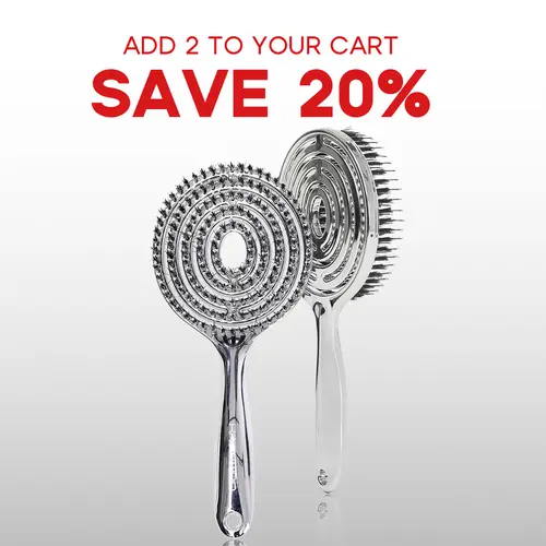 HALOVIDA Anti-Static Hollow Round Bristle Brush - Massaging Design for Enhanced Volume,Detangling Brush for Pain-Free Brushing,Reduces Heat Damage, Perfect for Quick Drying and Voluminous Styling,Gentle,Boar bristle brush,Use in Wet and Dry Hair