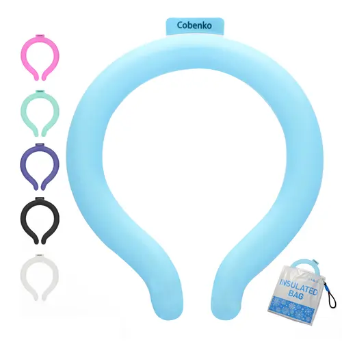 Neck Cooling Tube with Insulated Bag, Reusable Ice Ring Cooler Wearable Body Cooling Products, Neck Coolers for Hot Weather Ice Ring Cooler for Outdoor-Indoor Work #Summervibes