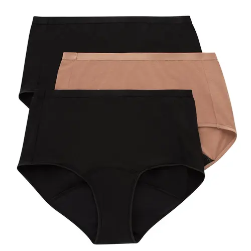 Hanes Comfort Period. Women's Brief Underwear Super Leaks 3-pack Multi Pack Comfortable Fit Soft Stretch Fabric Breathable Sp40as Reusable Womenswear