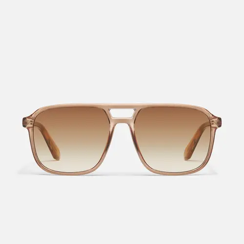 QUAY - ON THE FLY Retro-Inspired Navigator Sunglasses Aviator Shape with Universal Nose Pads & Standard Arms