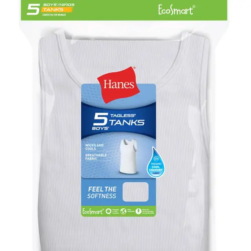 Hanes Ecosmart Boys' Tank 5-pack Underwear Multi Pack Comfortable Fit Soft Stretch Fabric Breathable Brlta5